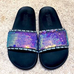 Brand New Pink Glitter Slides!